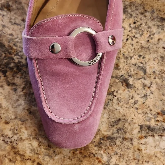 Coach Pink Suede Mule Sandals. Buckle - Picture 6 of 16
